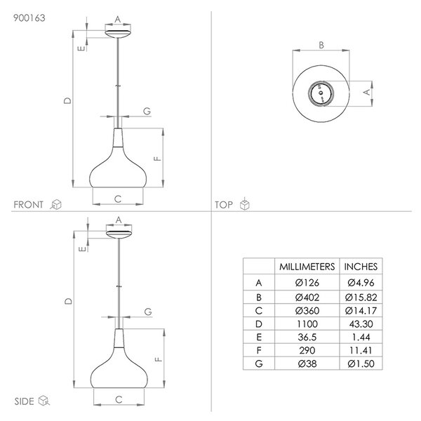 Lampadario Contemporaneo Sabinar Grande 1 Luce Metallo Nero E Marrone