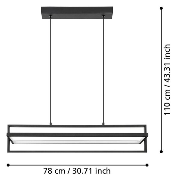 Lampadario Moderno Siberia Led Acciaio Nero
