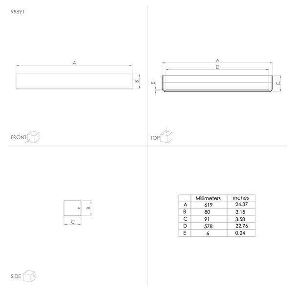 Applique Contemporanea Sania 5 Led Acciaio Nero E Bianco