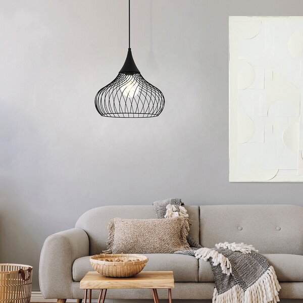 Lampadario Industrial Staverton 1 Luce Acciaio Nero