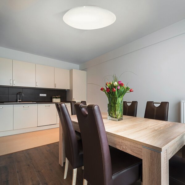 Plafoniera Contemporanea Sileras Led Acciaio Bianco D60Cm
