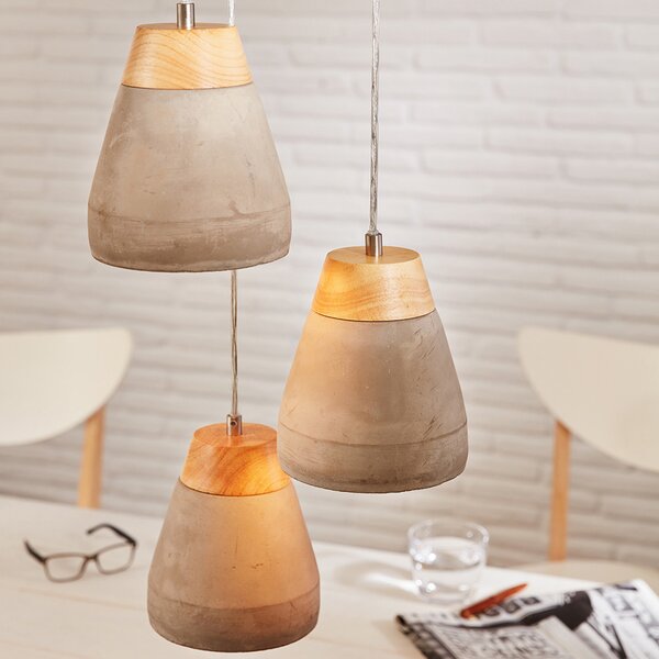 Lampadario Contemporaneo Tarega 1 Luce Acciaio Grigio