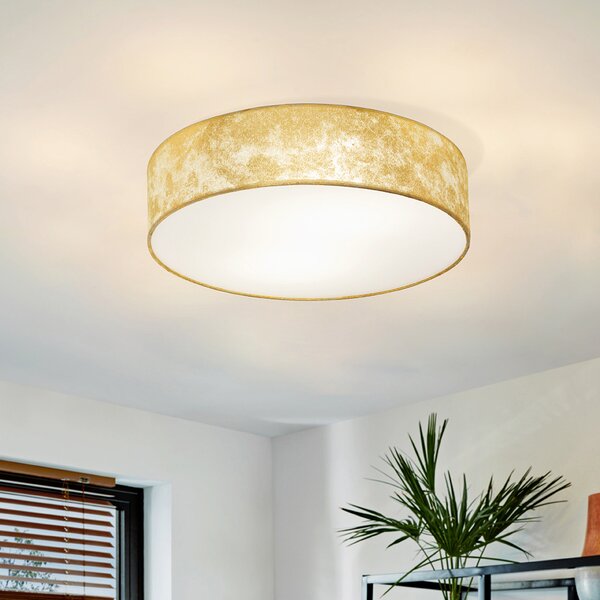 Plafoniera Contemporanea Viserbella 1 Luce Acciaio Ottone