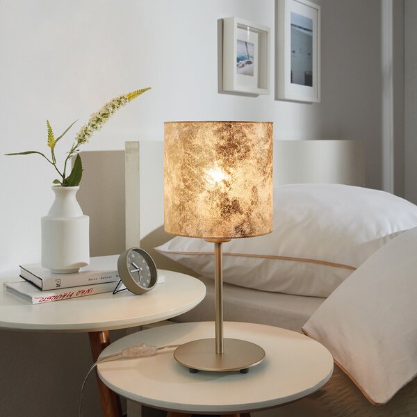 Lampada Da Scrivania Contemporanea Viserbella 1 Luce Acciaio Ottone