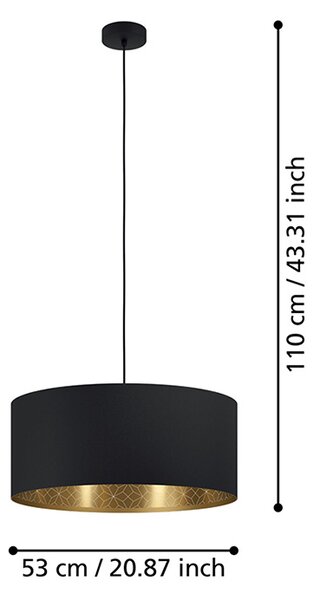 Lampadario Contemporaneo Zaragoza Grande 1 Luce Acciaio Nero
