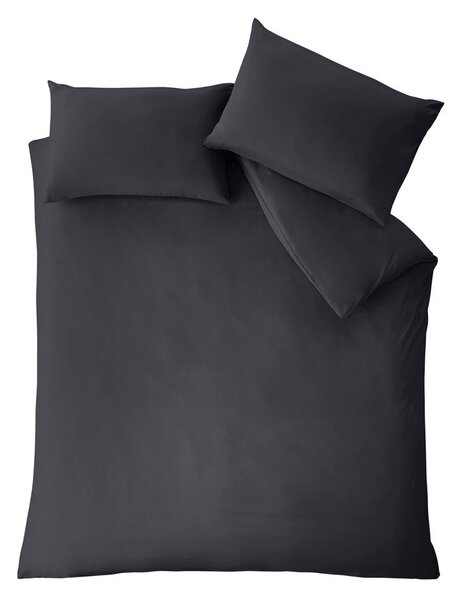 Set copripiumino e federa nero per letto matrimoniale 200x200 cm So Soft Non Iron – Catherine Lansfield