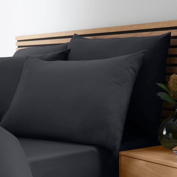 Set copripiumino e federa nero per letto matrimoniale 200x200 cm So Soft Non Iron – Catherine Lansfield
