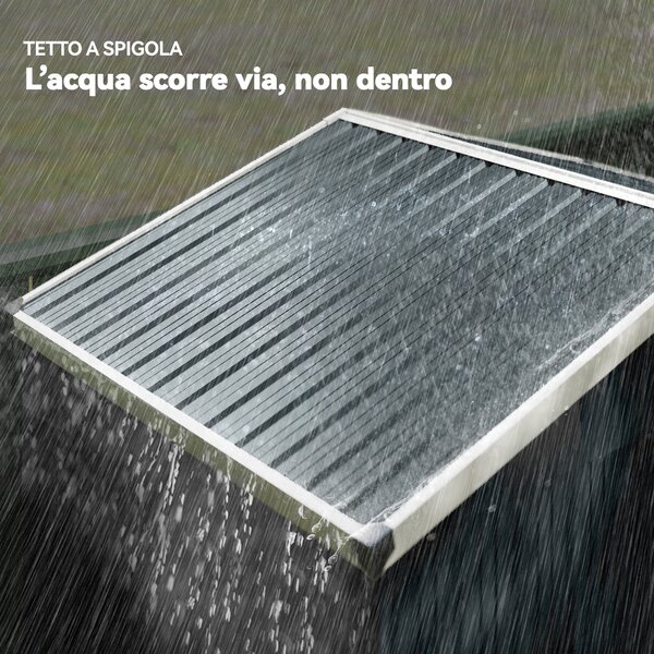 Outsunny Casetta da Giardino in Acciaio e Porta Scorrevole Grigio | Aosom Italy