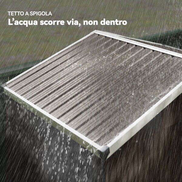 Outsunny Casetta da Giardino con Porta Scorrevole Bloccabile, Capanno in Acciaio 1.1m², 136x87x179 cm, Marrone | Aosom Italy