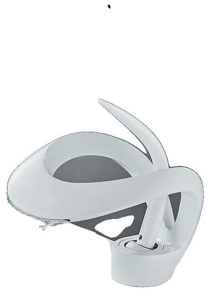 Miscelatore per lavabo, da montare a incasso, design a leva, colore bianco