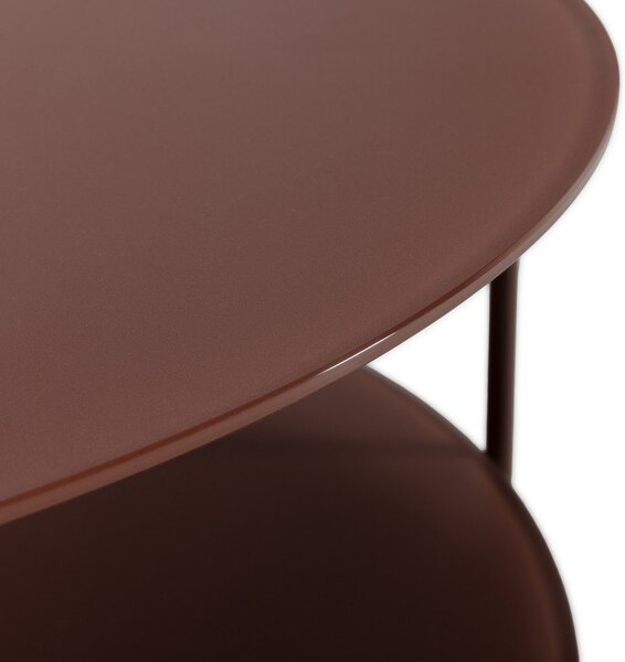 Tavolino da salotto rotondo color terracotta con piano in vetro ø 83 cm Davi – MOME