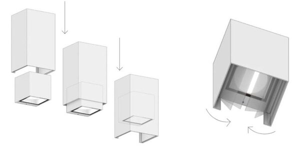 Applique classico top light spa plus ap co gx53 led ip54 alluminio vetro biemissione - Top Light