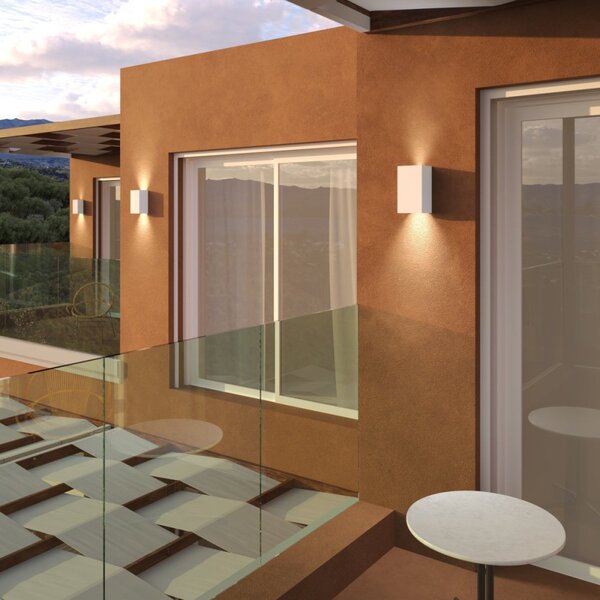 Applique moderno top light spa plus ap gx53 led ip54 alluminio vetro biemissione - Top Light