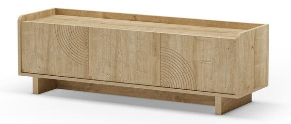 Mobile TV di colore naturale con effetto rovere 140x45x40 cm Daira – Marckeric