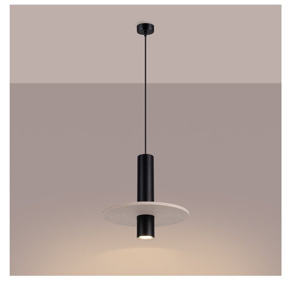Lampadario nero/beige in metallo ø 30 cm Olisa – Sollux