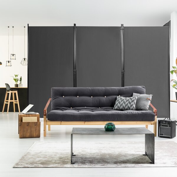 Costway Divisore con 3 pannelli per casa ufficio, Separatore pieghevole con cardini durevoli 260x183cm, Grigio