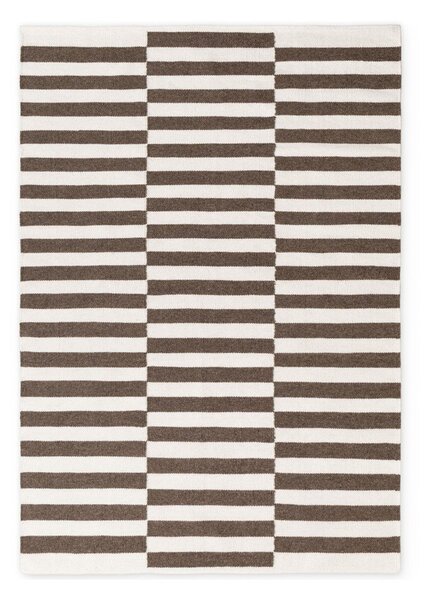 Tappeto bianco/marrone in lana reversibile/tessuto a mano 120x180 cm Vika – Hanse Home