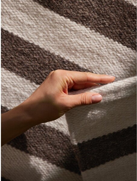 Tappeto bianco/marrone in lana reversibile/tessuto a mano 120x180 cm Vika – Hanse Home