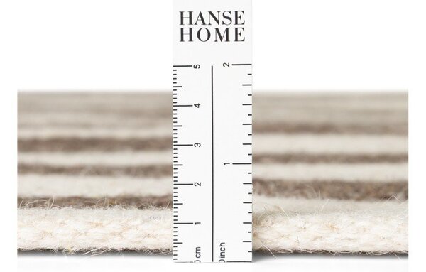 Tappeto bianco/marrone in lana reversibile/tessuto a mano 120x180 cm Vika – Hanse Home