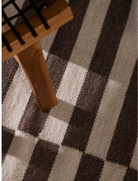 Tappeto bianco/marrone in lana reversibile/tessuto a mano 120x180 cm Vika – Hanse Home