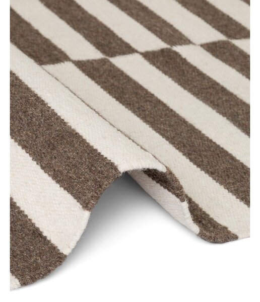 Tappeto bianco/marrone in lana reversibile/tessuto a mano 120x180 cm Vika – Hanse Home