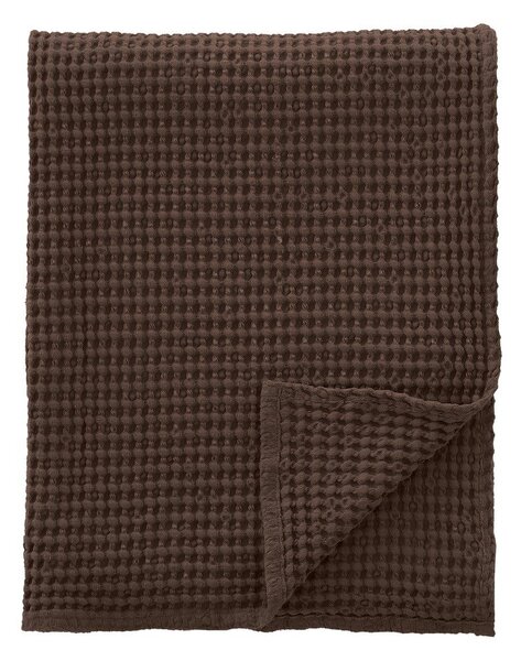 Coperta marrone scuro in cotone 150x200 cm Jaipur Chunky Waffle – Pineapple Elephant