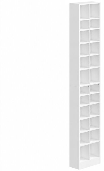 HOMCOM Mobile Porta CD da 384 Dischi, Scaffale DVD a 12 Livelli con 24 Scomparti, Bianco | Aosom Italy