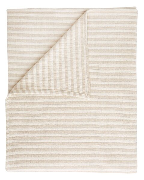 Coperta di colore naturale in cotone 150x200 cm Cotton Muslin Stripe – Bianca