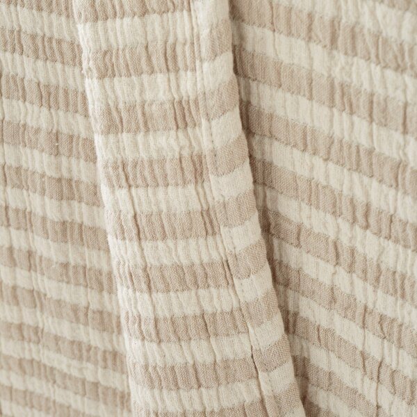 Coperta di colore naturale in cotone 150x200 cm Cotton Muslin Stripe – Bianca