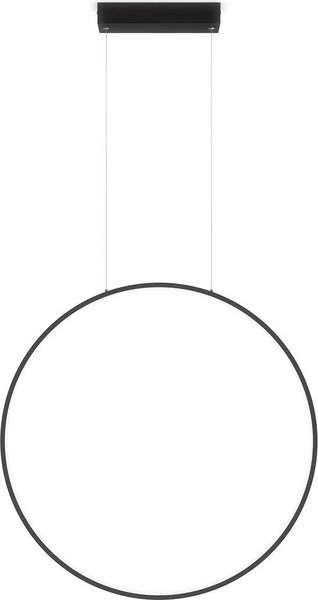 Moderna lampada a sospensione nera per bagno e cucina, anello verticale, Ø60cm, colore variabile, LED, 22W, MIRROR Light Prestige