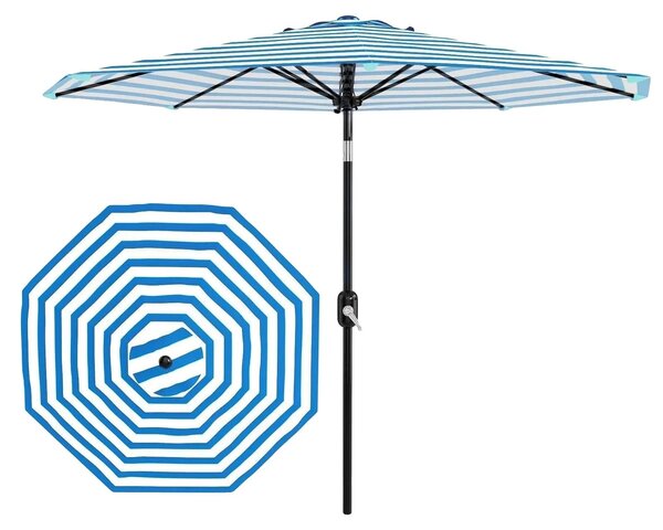 Ombrelloni da terrazza, diametro 270 cm, telo resistente ai raggi UV e all'acqua, funzionamento manuale, struttura in ferro, meccanismo di inclinazione automatico