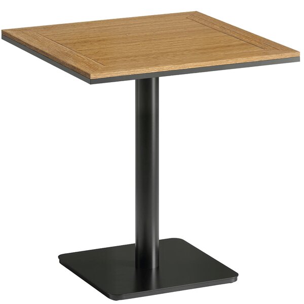 Outsunny Tavolino 70x70 cm Resistente alle Intemperie, Tavolo Quadrato da Giardino Effetto Legno con Base Ampia, Legno Naturale | Aosom Italy