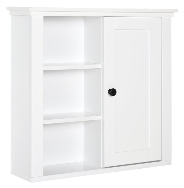 Homcom Mobile bagno mobiletto bagno mobile salvaspazio bagno mobiletto arredo bagno pensile da bagno armadietto sospeso legno bianco