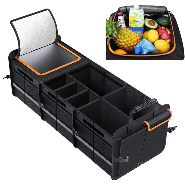 Organizzatore per il bagagliaio, grande capacità, vano refrigerante isolato, 115 litri (materiale: polietilene)