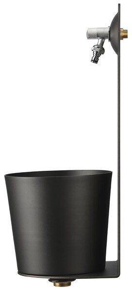 Fontana da Parete Giardino con Rubinetto e Secchio Dimensioni 26x25xh 61cm - peso 8,5 kg con tubo rubinetto, Garantita contro la ruggine Colore Antracite