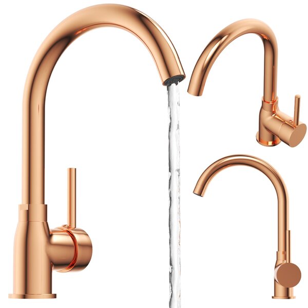 Granitan | BETA - Miscelatore da cucina - Orientabile a 360° - Oro - Ottone - Carica in Vetroceramica
