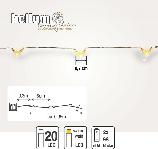 Catena luminosa a LED 20 pz. www - Illuminazione per feste 570700