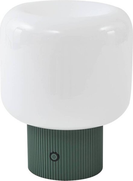 Lucande Lampada da tavolo ricaricabile a LED Katrin Palm, verde, vetro