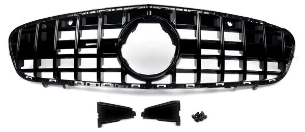 Griglia anteriore - Modelli R231 SL450/SL550 - Stile Panamericana GT-R - Barre verticali - Plastica ABS - Nero lucido - Anno di produzione: 2017–2020