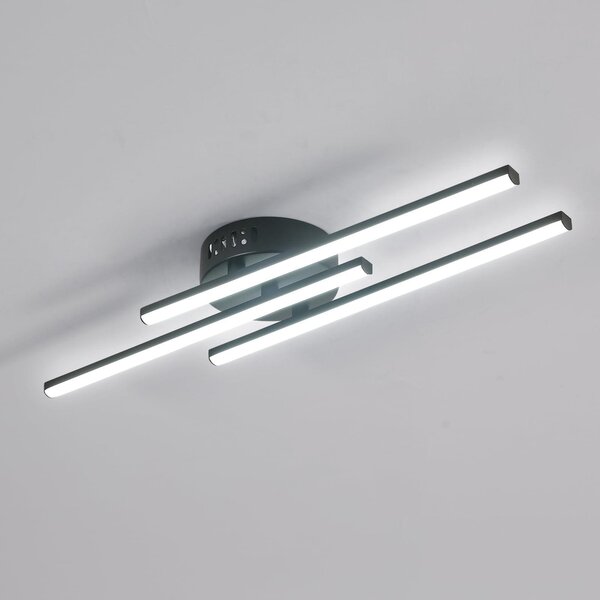 Lampada da soffitto LED moderna, design elegante, colore nero, 18W, 2000 lumen, lampada a soffitto a linee