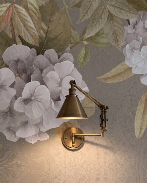 Carta da parati Fiori bianchi in alto, Composizioni floreali, Acquerello, t00170 - Tapeko.it