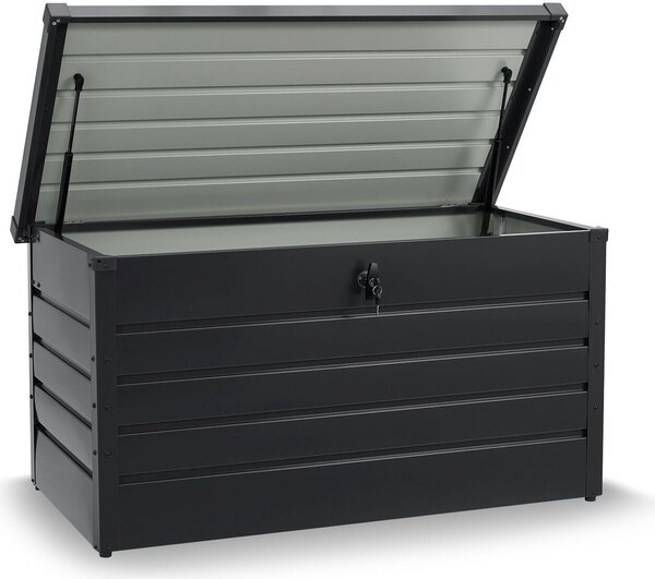 Juskys box in metallo Limani 380 litri - box da esterno - impermeabile, chiudibile a chiave - box da giardino, box per cuscini, box per cuscini da giardino antracite