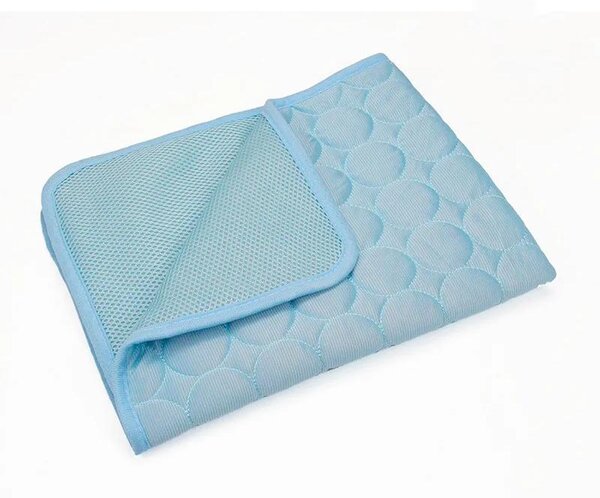 Tappetino refrigerante per animali domestici, lavabile, design confortevole per l'estate, colore azzurro chiaro, taglia XL, 100x70 cm