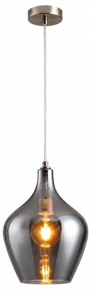 Lampada a sospensione LA BURBUJA 20169 – Ø22CM Nichel opaco con vetro fumé, 1 lampadina E27