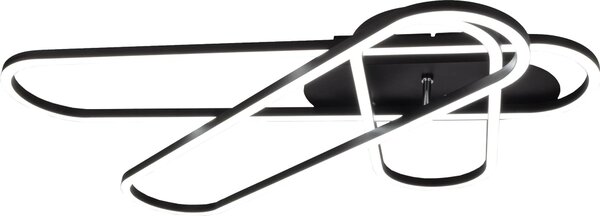 Plafoniera LED, nera, mobile, telecomando dimmerabile, L 103 cm