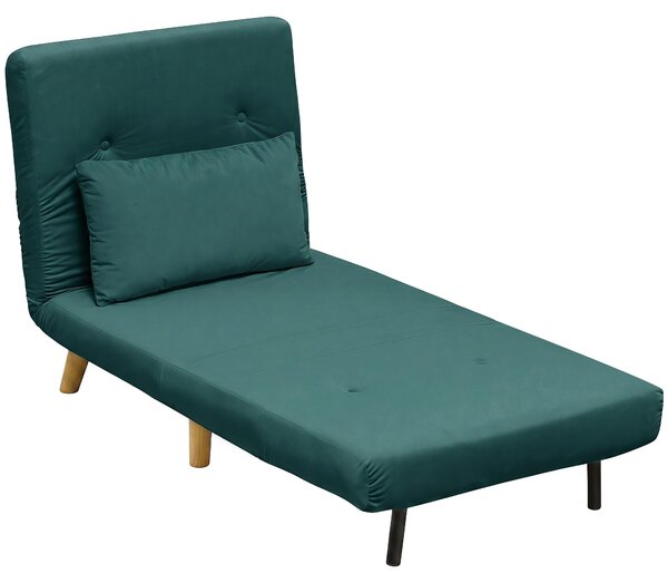 DIVANO-LETTO HOMCOM 3-in-1 con schienale regolabile, cuscino, color verde scuro
