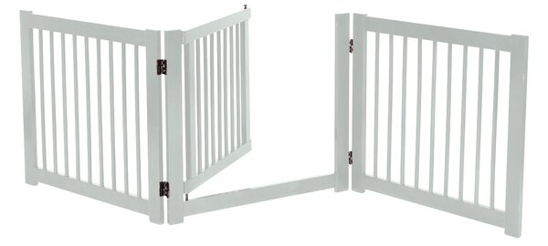 Costway Cancello pieghevole di legno per animali domestici a 3 pannelli, Recinto di sicurezza per cuccioli Bianco