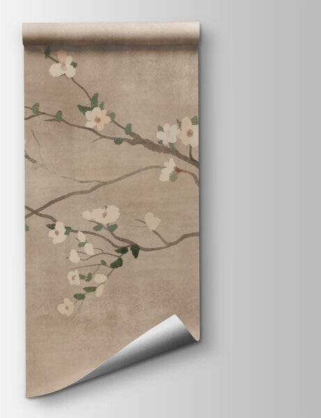 Carta da parati Ramo con boccioli dipinti, Rami in fiore, Carta da parati Esclusiva Tapeko, t00311 - Tapeko.it