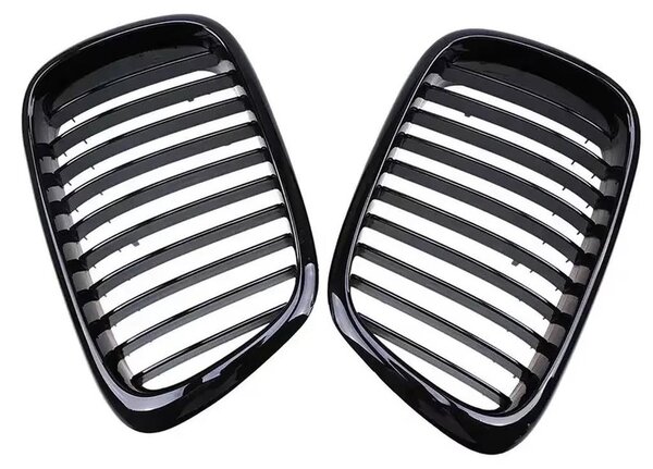 Griglia anteriore per BMW Serie 5 (E39) - Griglia a "reni" - Plastica ABS - Nero lucido - Modelli prodotti dal 1997 al 2003