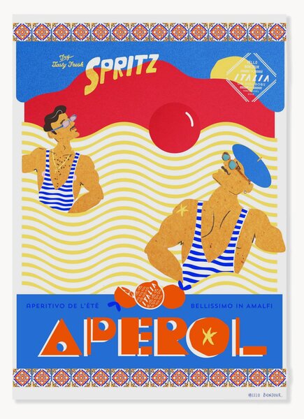 Poster Hello Bonjour - En Vacances